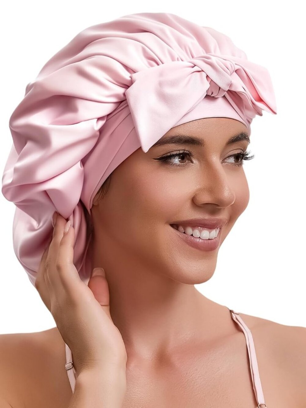 Brand new:  Tie Band Silk Satin Bonnet for Curly Women Sleeping Wrap